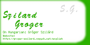 szilard groger business card